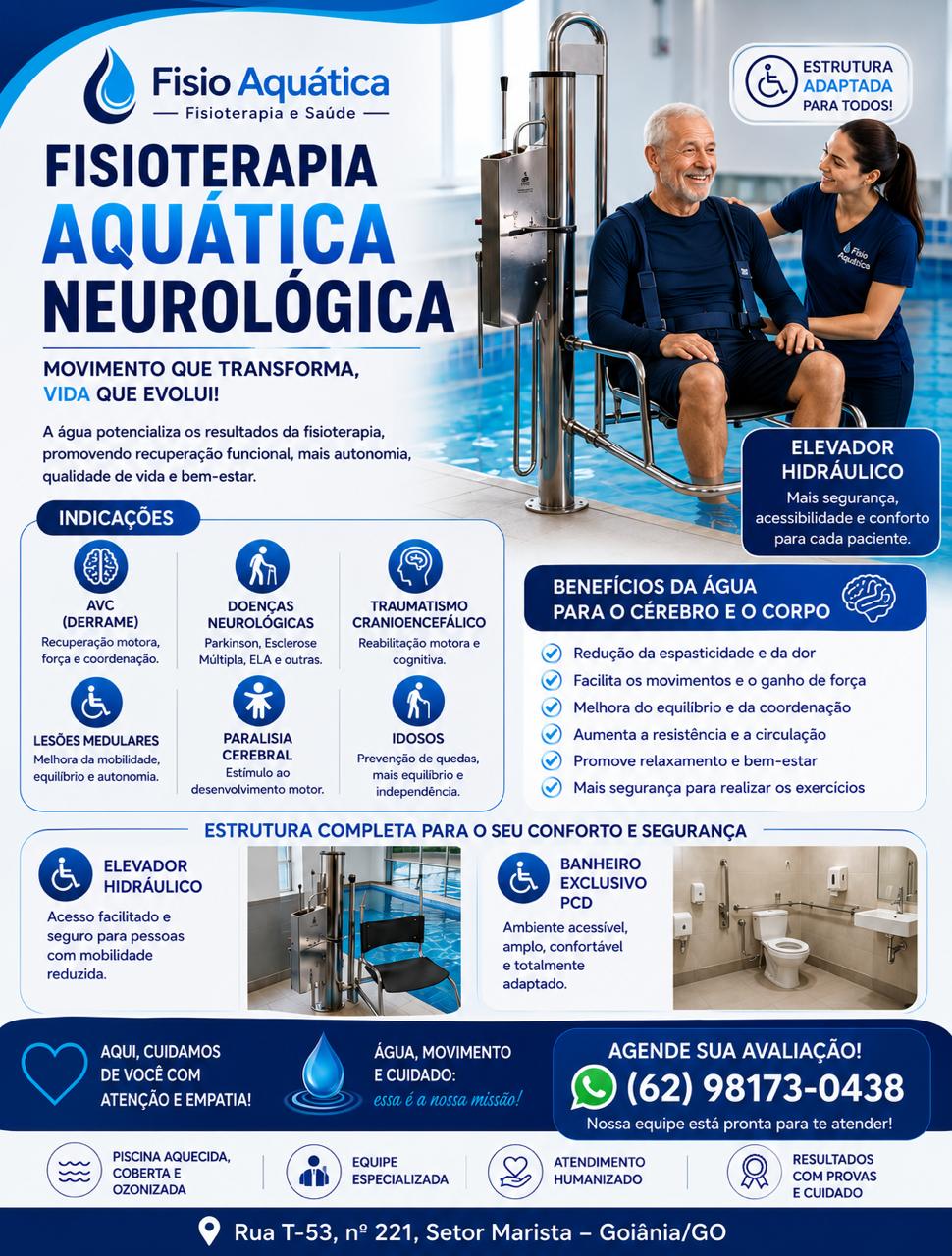 Material da clínica sobre fisioterapia aquática neurológica