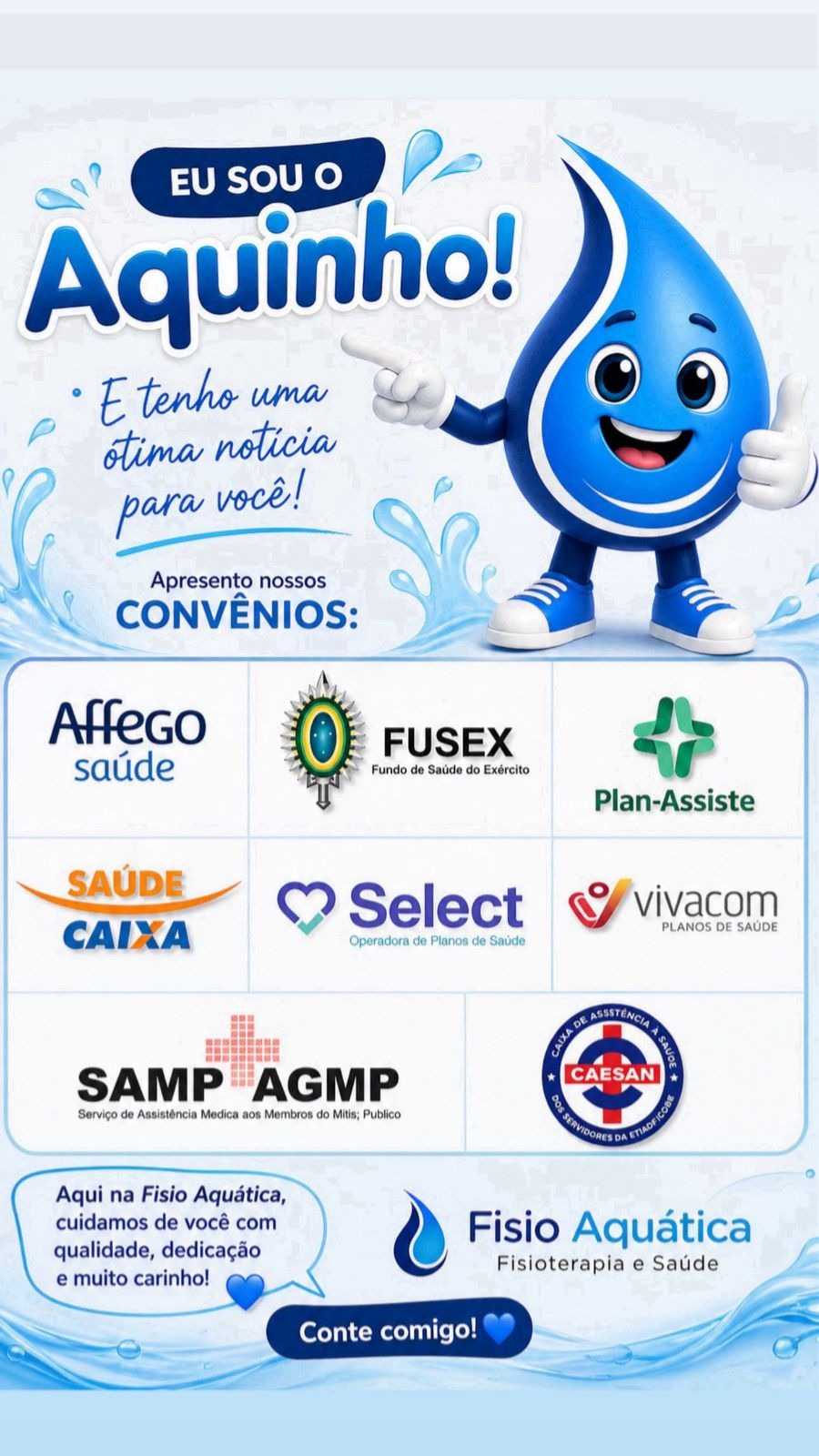 Convênios atendidos pela Fisio Aquática